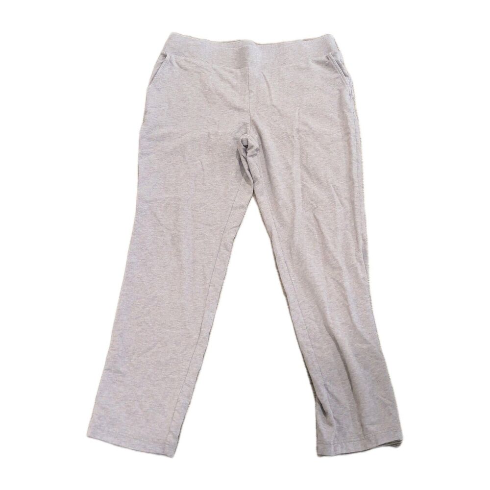 Pure Jill Affinity French Terry Slim Leg Pull On Pants Tan Stretch Medium Pet
